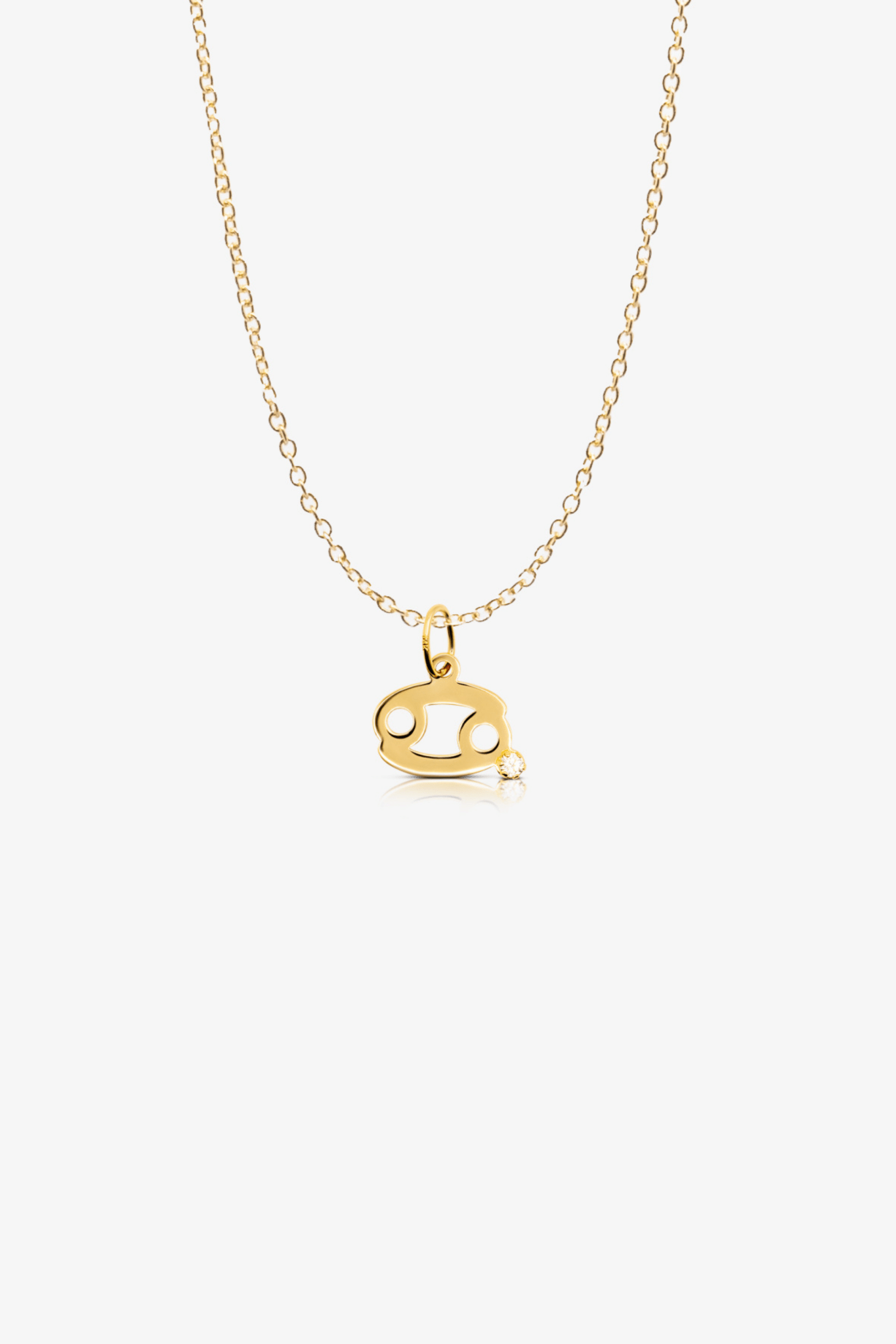 Cancer 14k Pure Gold Necklace With Diamond - Eat.Read.Love.