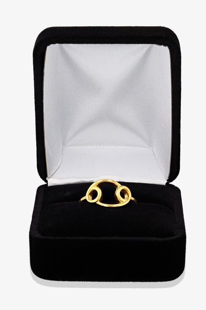 Cancer Zodiac 18k Gold Vermeil Ring - Eat.Read.Love.