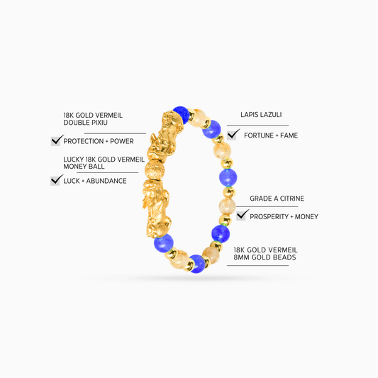 Cancer Zodiac Feng Shui Double Pixiu Bracelet - Eat.Read.Love.