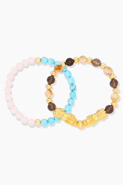 Capricorn Zodiac Energy Bracelet With REAL Gold - Eat.Read.Love.