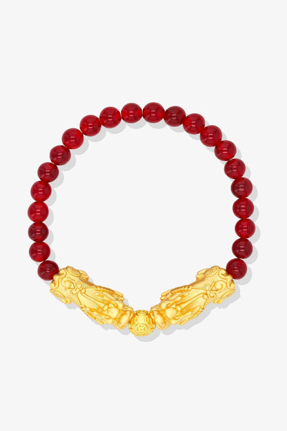 Carnelian Mega Money 18k Gold Vermeil Pixiu Feng Shui Bracelet - Eat.Read.Love.