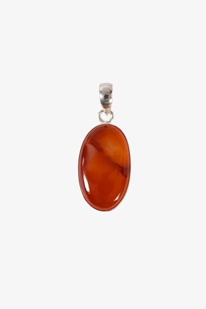 Carnelian Sterling Silver Pendant - Eat.Read.Love.