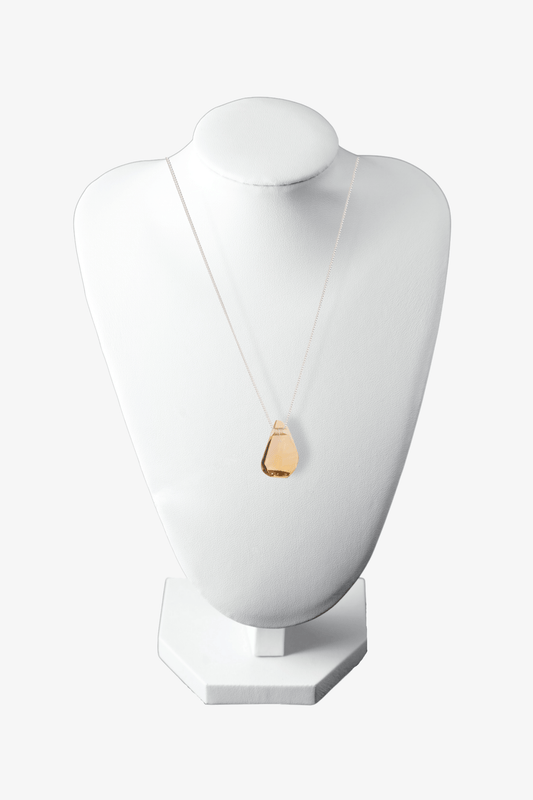 Champagne Quartz Drilled Freeform Rare Sterling Silver Necklace - Eat.Read.Love.