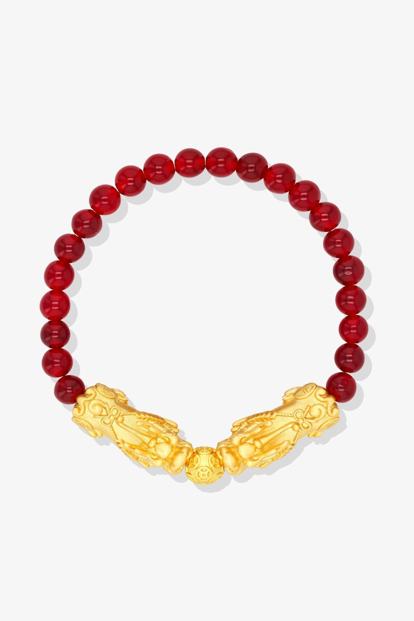 Cherry Quartz Mega Money 18k Gold Vermeil Pixiu Feng Shui Bracelet - Eat.Read.Love.