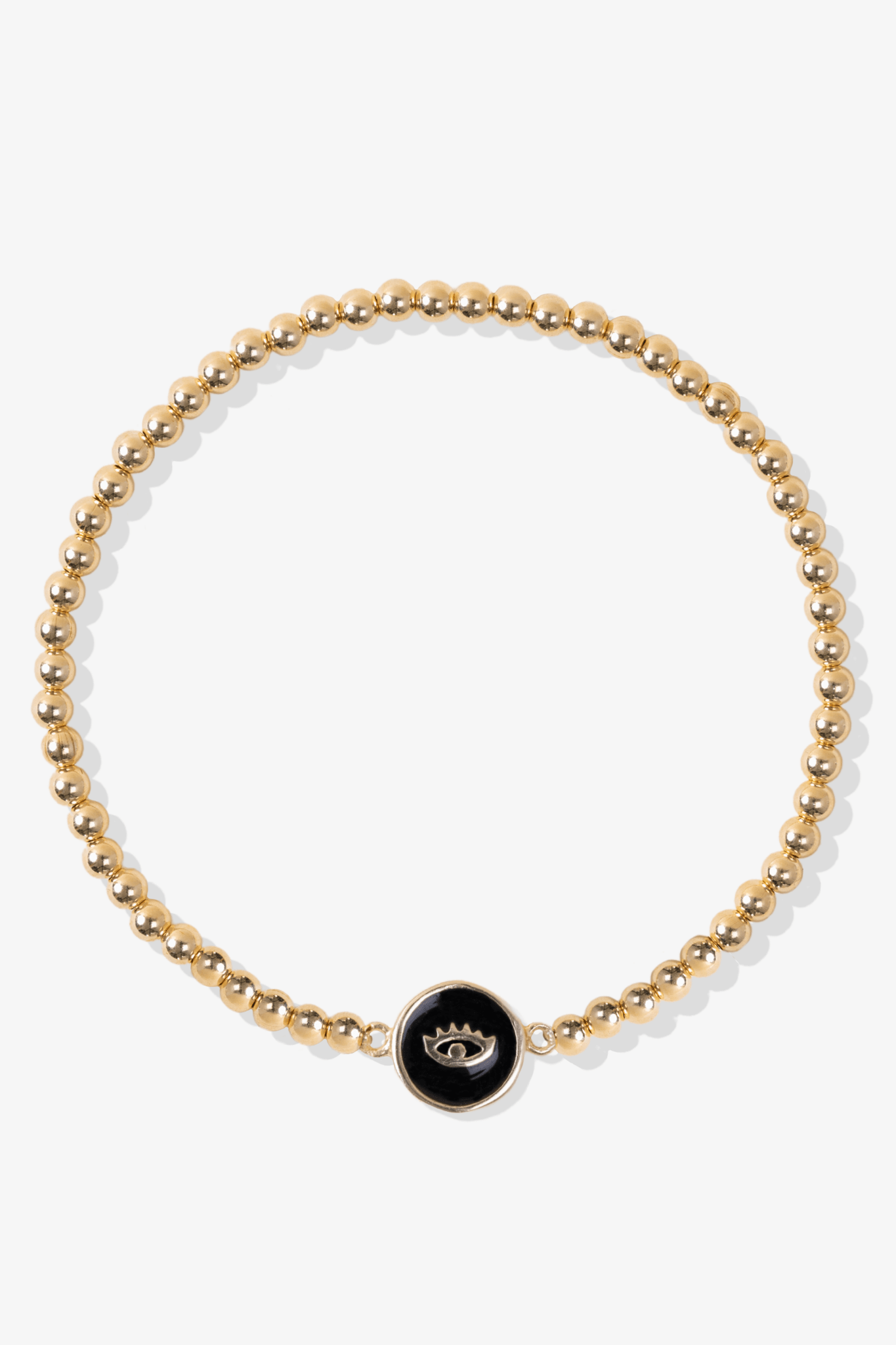 Circle Evil Eye 14k Gold Vermeil Beaded Bracelet - Eat.Read.Love.