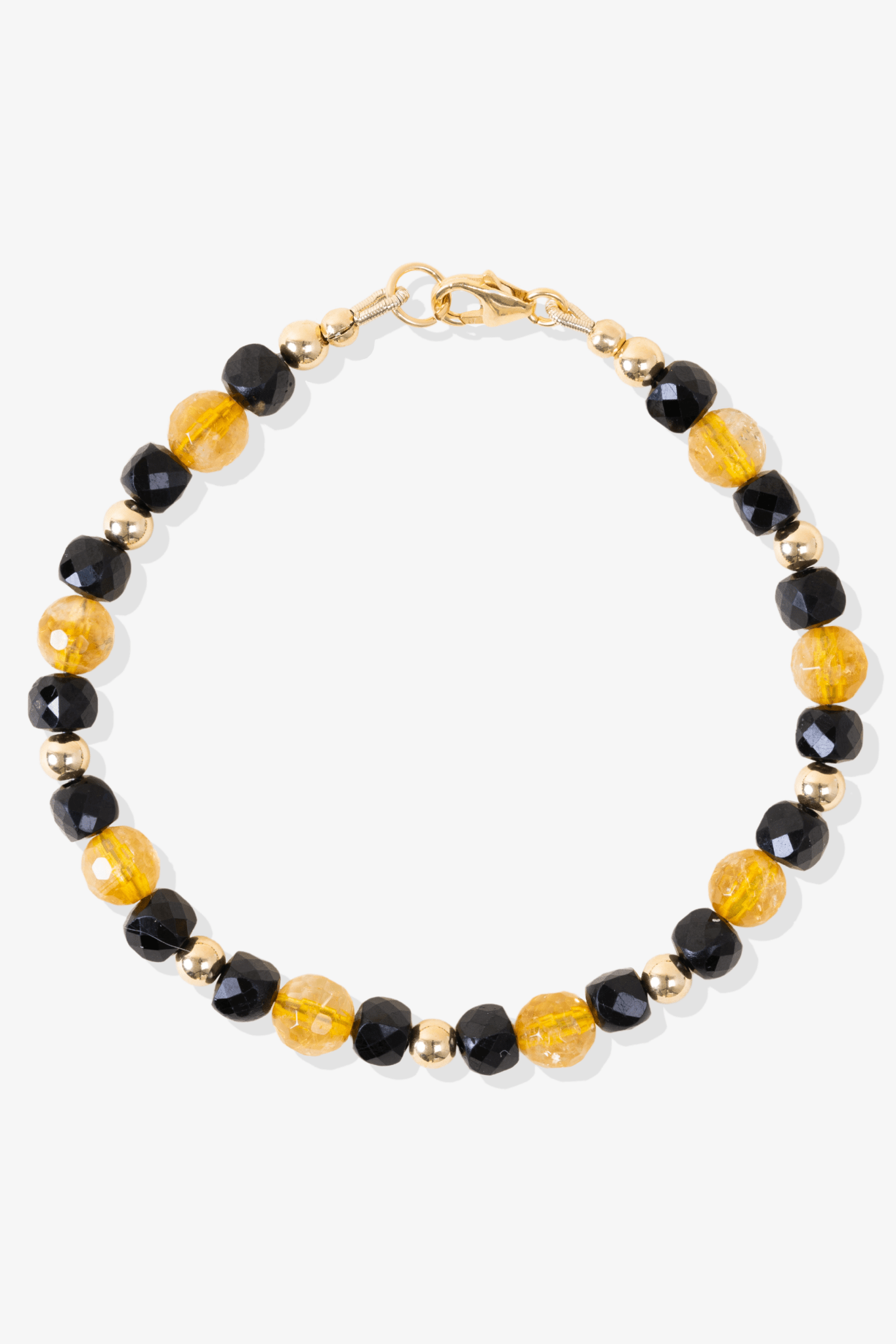 Citrine and Black Spinel Gold Vermeil Bracelet - Protection and Wealth - Eat.Read.Love.