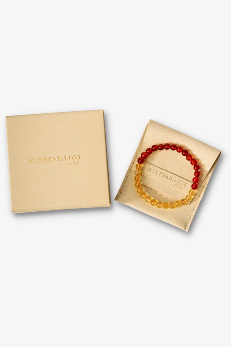 Citrine and Carnelian - Energy and Abundance Intention Bracelet - Eat.Read.Love.