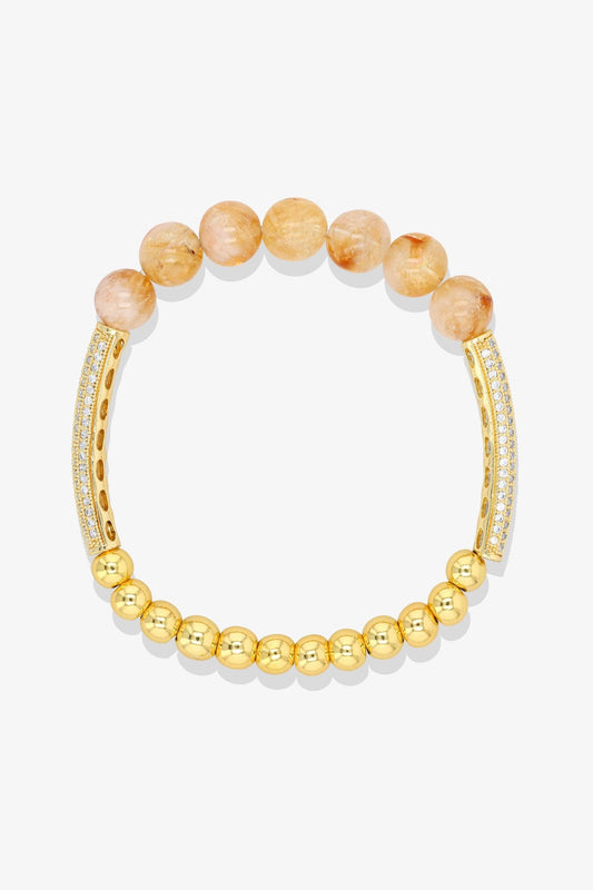 Citrine and Gold Vermeil Beads Success Bracelet - Eat.Read.Love.