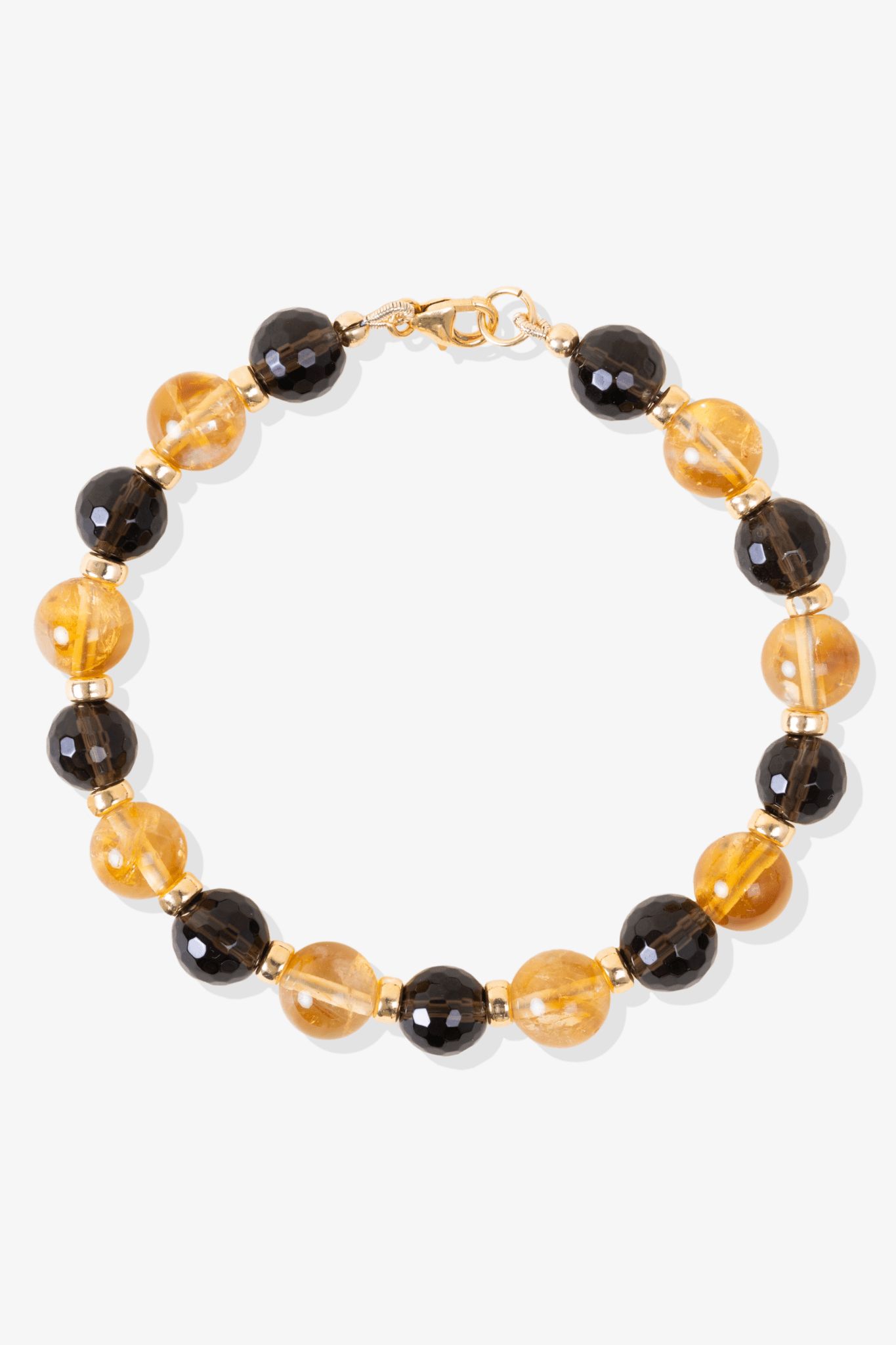 Citrine and Smoky Quartz Gold Vermeil Bracelet - Grounding Thoughts - Eat.Read.Love.