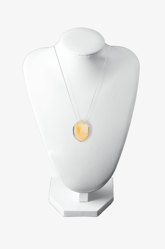 Citrine Drilled Freeform Rare Sterling Silver Necklace - Eat.Read.Love.