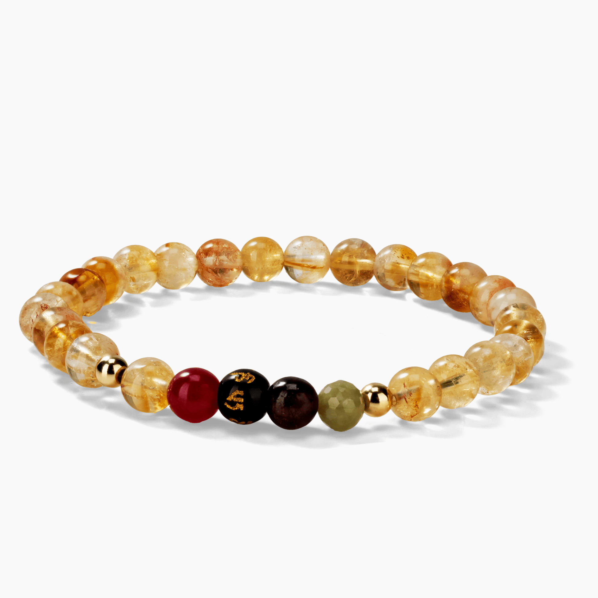 Citrine Mega Rich Lucky 7 Gemstone Bracelet With REAL Gold - Eat.Read.Love.