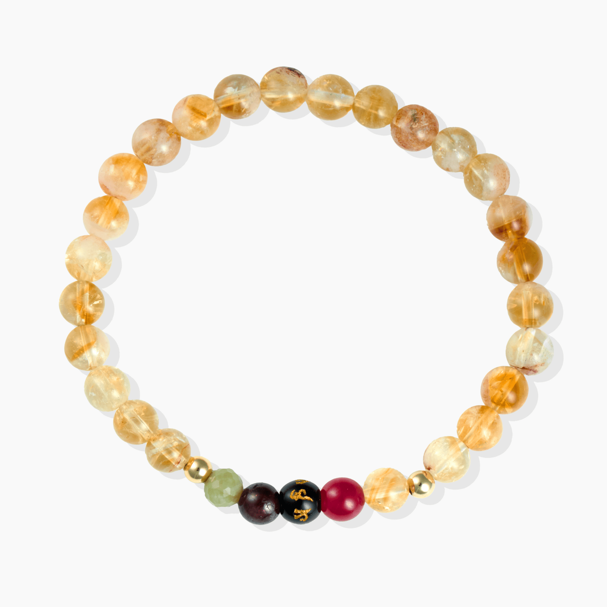 Citrine Mega Rich Lucky 7 Gemstone Bracelet With REAL Gold - Eat.Read.Love.