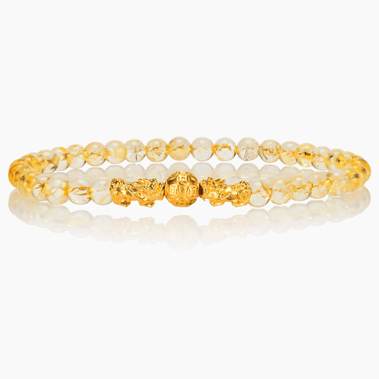 18k Real Gold Fortune Pixiu Bracelet