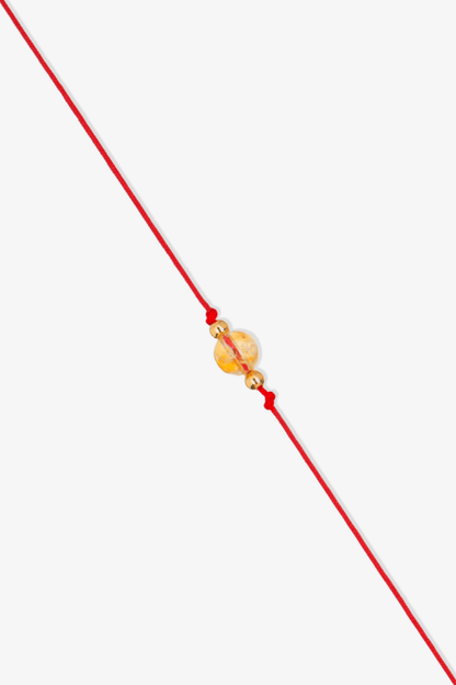 Citrine Red Thread Bracelet With Real Gold - Eat.Read.Love.