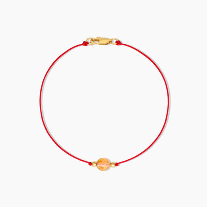 Citrine Red Thread Bracelet With Real Gold - Eat.Read.Love.