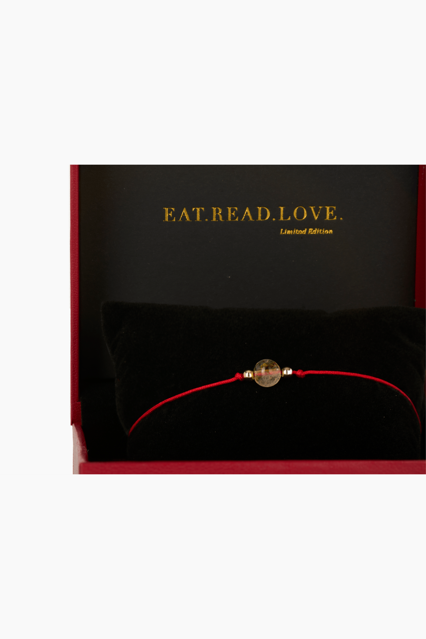 Citrine Red Thread Bracelet With Real Gold - Eat.Read.Love.