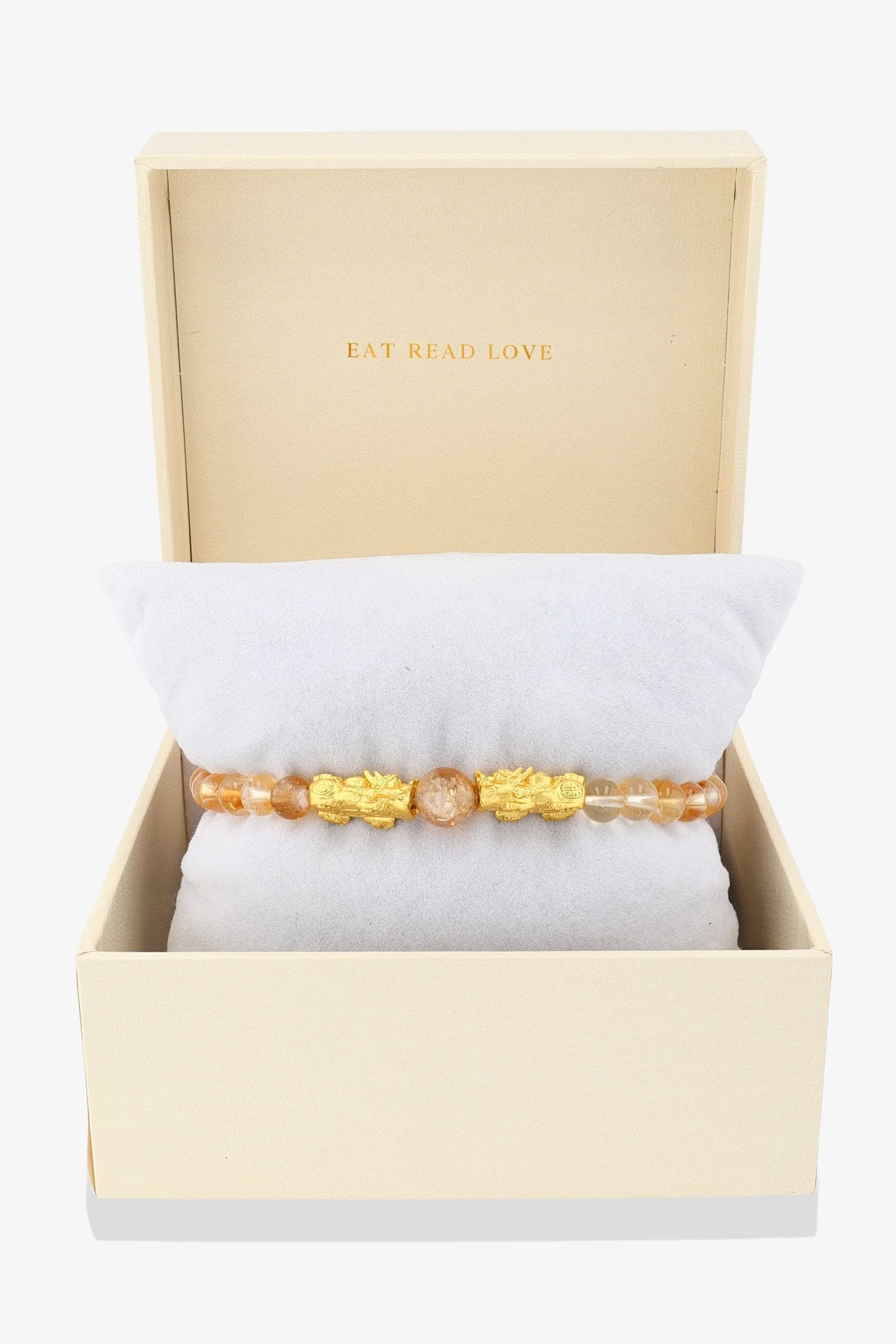 Citrine Richness 18k Gold Vermeil Double Fortune Pixiu Feng Shui Bracelet - Eat.Read.Love.