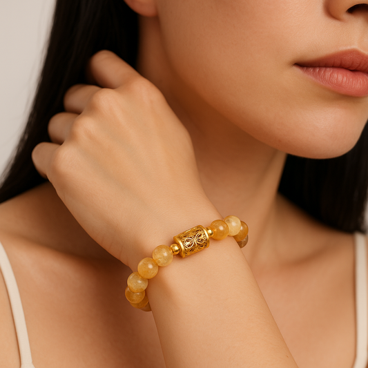 Citrine 11:11 Manifest Millions Gemstone Bracelet