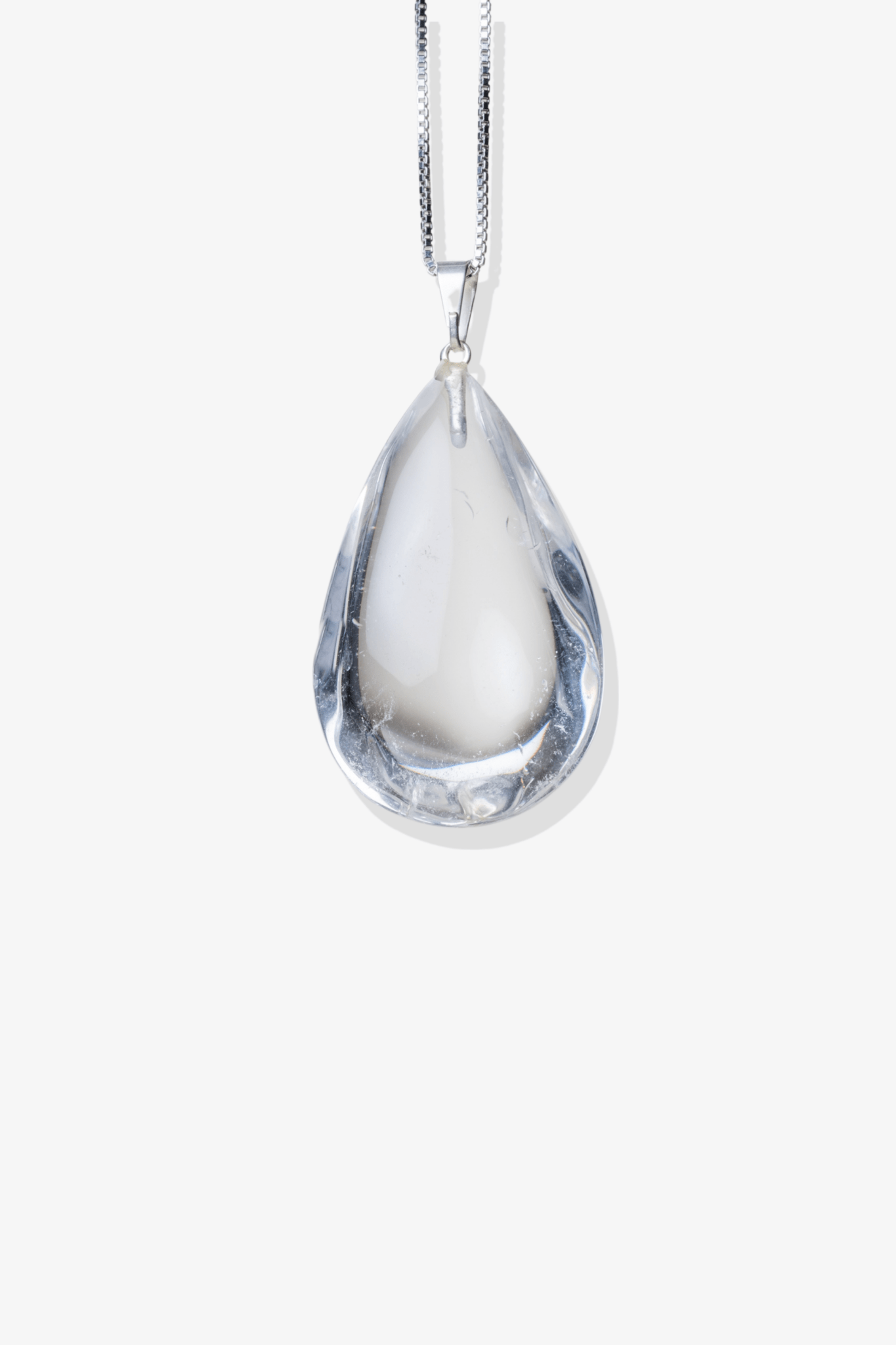 Clear Quartz Teardrop Pendant - Eat.Read.Love.