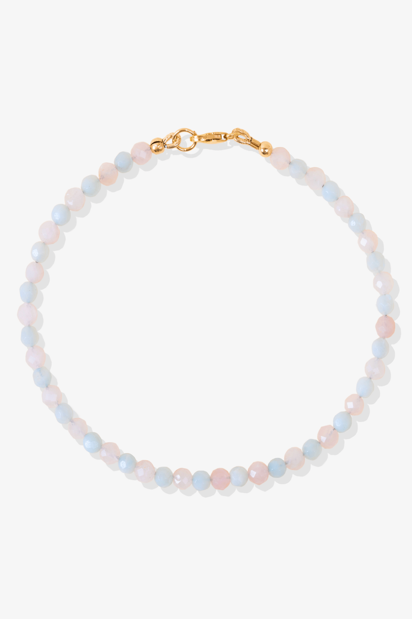 Connection - Rose Quartz and Blue Lace Agate Gold Vermeil Bracelet - Eat.Read.Love.