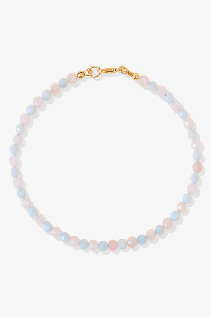 Connection - Rose Quartz and Blue Lace Agate Gold Vermeil Bracelet - Eat.Read.Love.