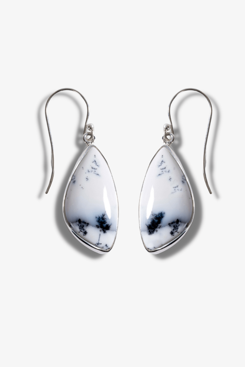 Dendritic Agate Sterling Silver Earrings - Eat.Read.Love.