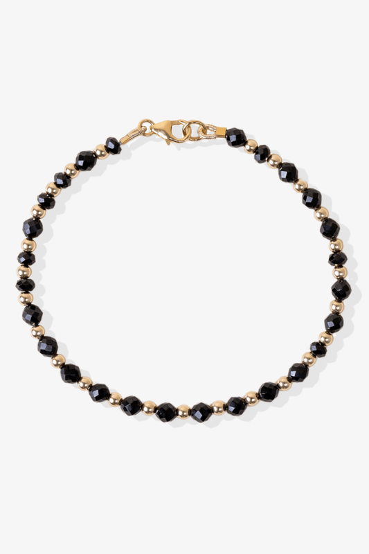 Destiny and Protection Bracelet - Black Spinel Diamond and Gold Vermeil Bracelet - Eat.Read.Love.