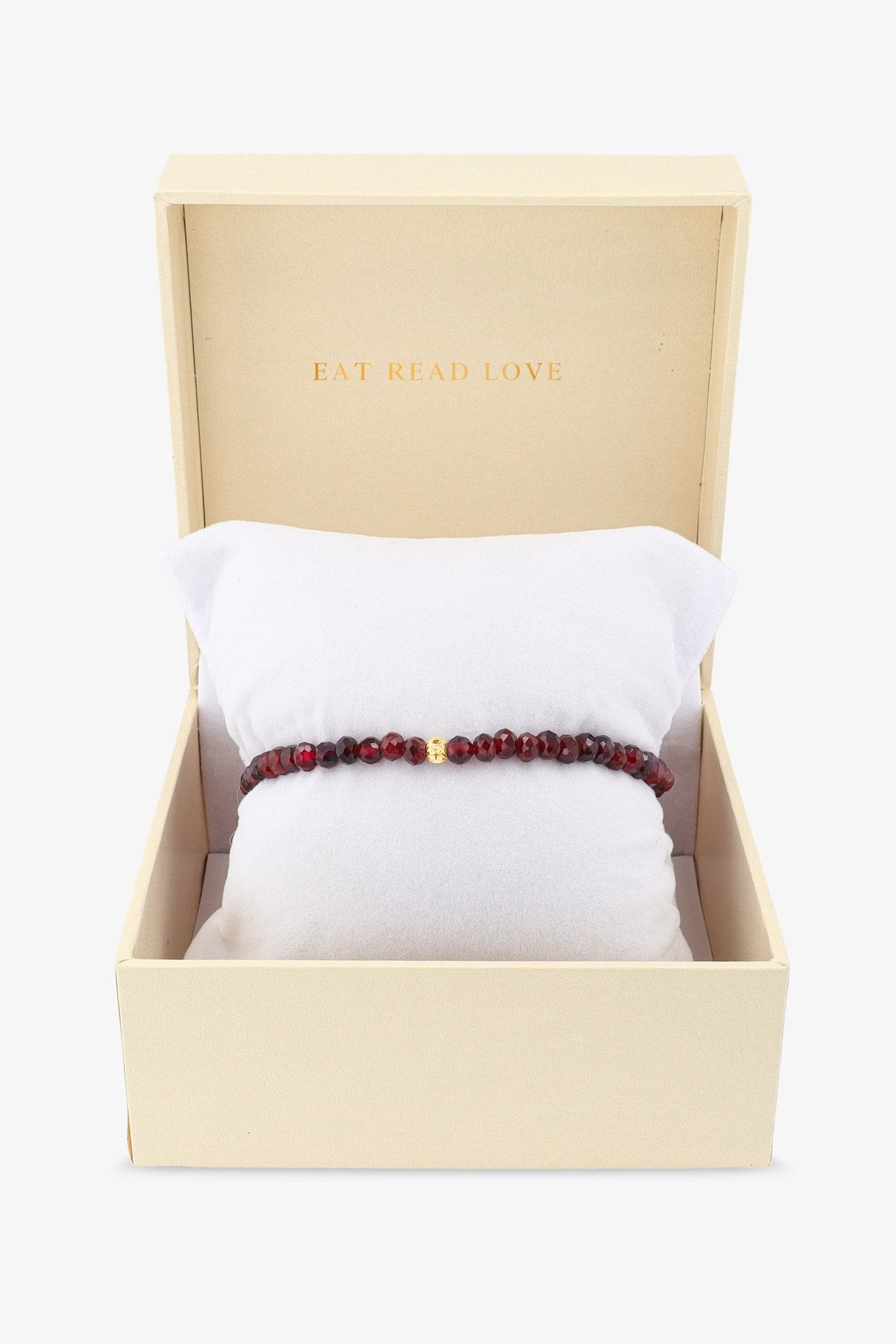 Destiny Mini Beaded Gemstone Gold Vermeil Bracelet Garnet - Passion - Eat.Read.Love.