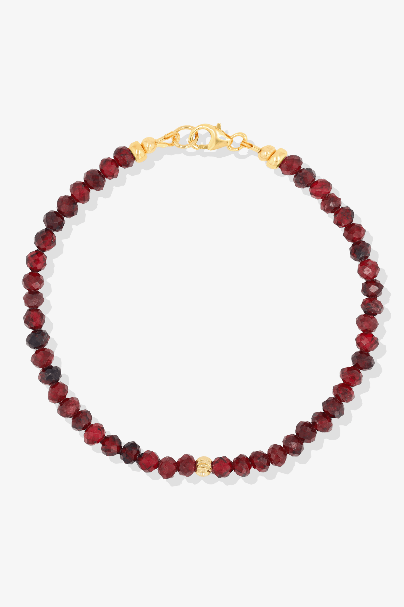 Destiny Mini Beaded Gemstone Gold Vermeil Bracelet Garnet - Passion - Eat.Read.Love.