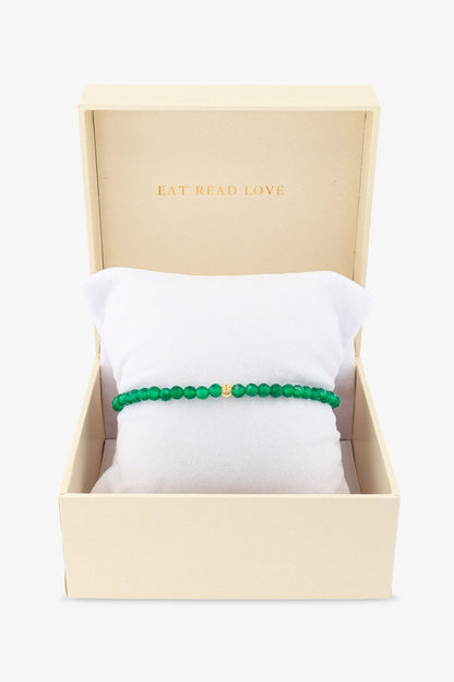 Destiny Mini Beaded Gemstone Gold Vermeil Bracelet Green Aventurine - Growth - Eat.Read.Love.