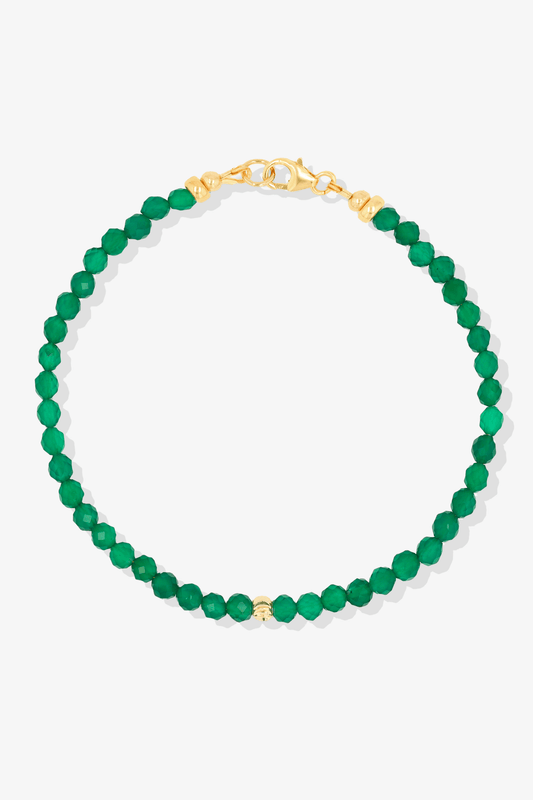 Destiny Mini Beaded Gemstone Gold Vermeil Bracelet Green Aventurine - Growth - Eat.Read.Love.