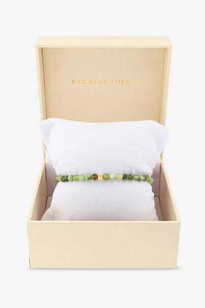 Destiny Mini Beaded Gemstone Gold Vermeil Bracelet Jade - Fortune - Eat.Read.Love.