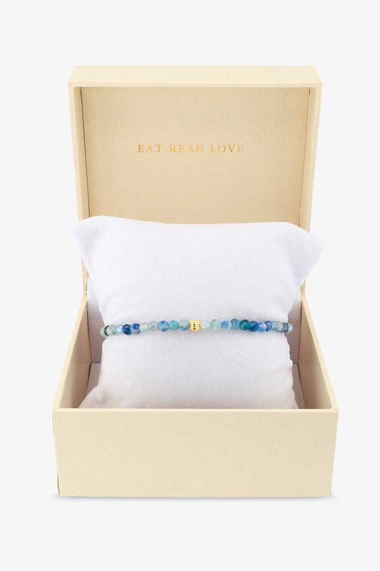 Destiny Mini Beaded Gemstone Gold Vermeil Bracelet Kyanite - Relaxation - Eat.Read.Love.