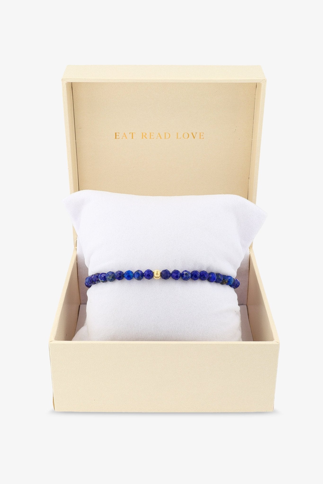 Destiny Mini Beaded Gemstone Gold Vermeil Bracelet Lapis Lazuli - Wisdom - Eat.Read.Love.