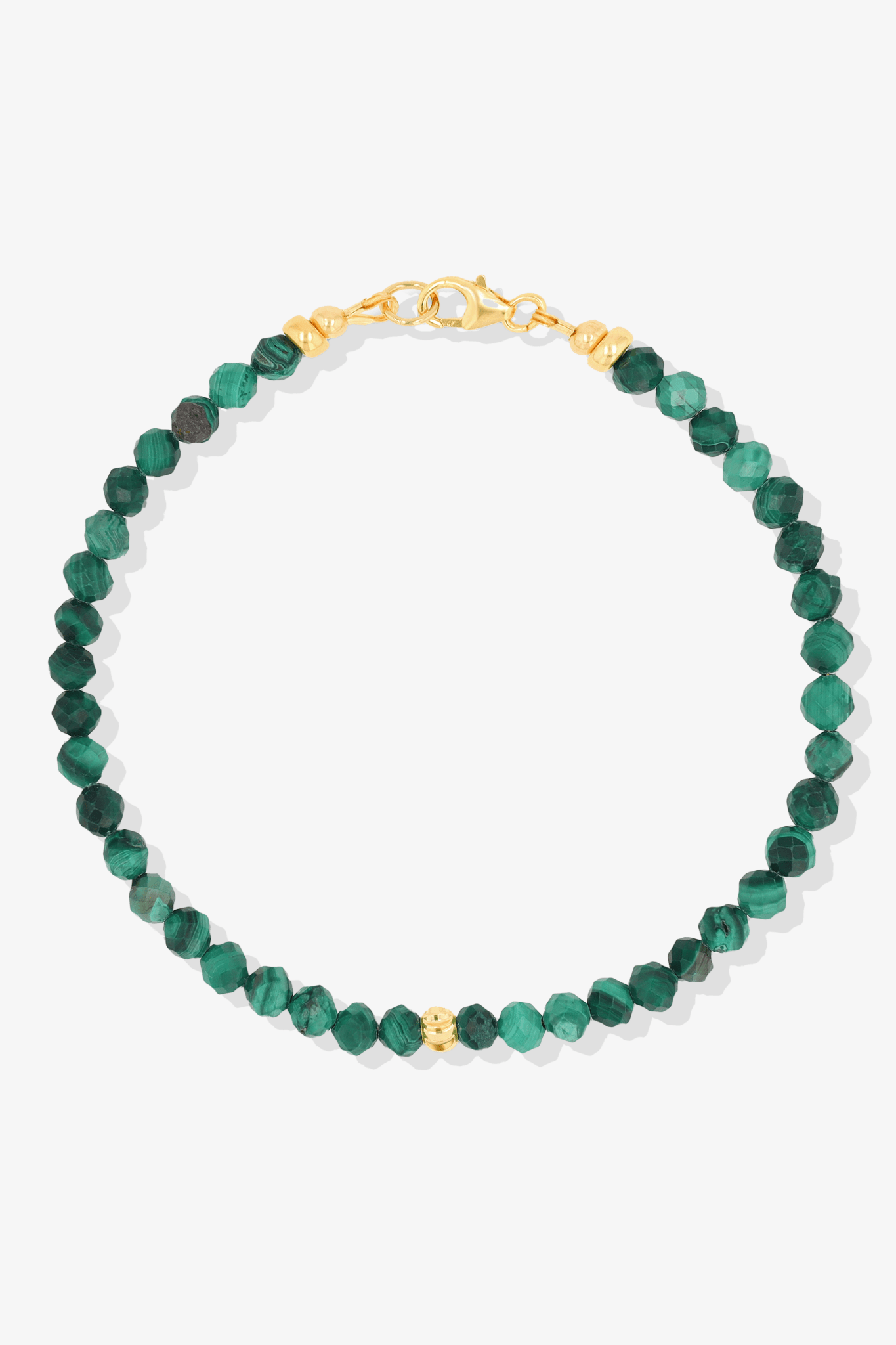 Destiny Mini Beaded Gemstone Gold Vermeil Bracelet Malachite - Healing - Eat.Read.Love.