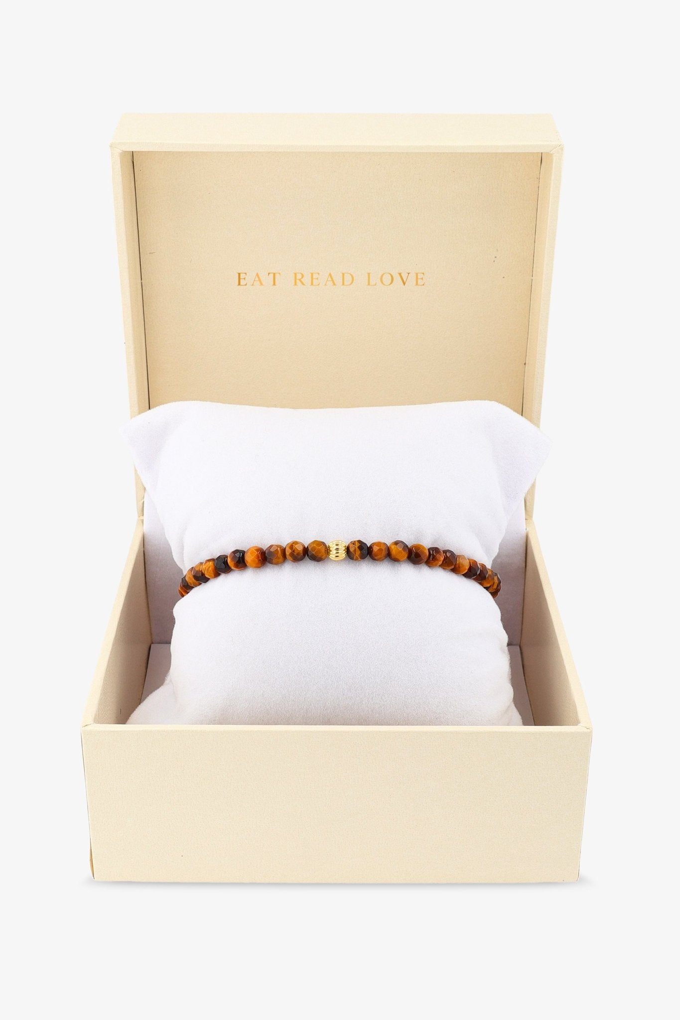 Destiny Mini Beaded Gemstone Gold Vermeil Bracelet Tigers Eye - Luck - Eat.Read.Love.