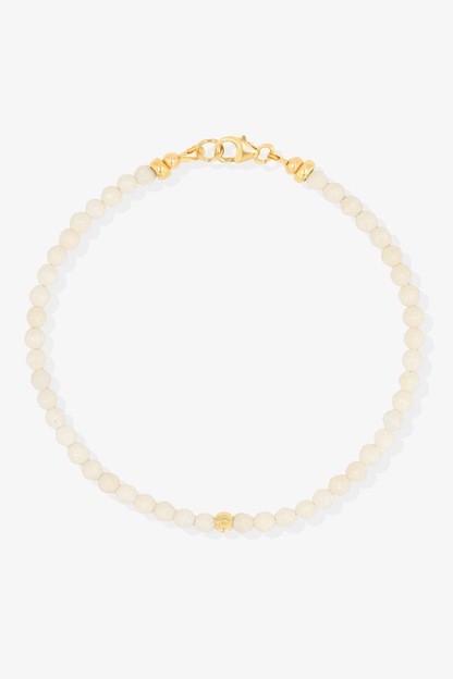 Destiny Mini Beaded Gemstone Gold Vermeil Bracelet White Coral - Love - Eat.Read.Love.