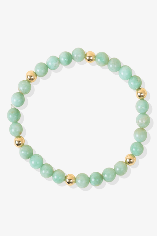 Elevated Abundance Bracelet with REAL Gold Beads and Emerald - Eat.Read.Love.