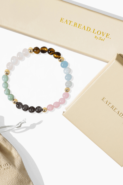 Elevated Everything Bracelet with REAL Gold Beads - Eat.Read.Love.