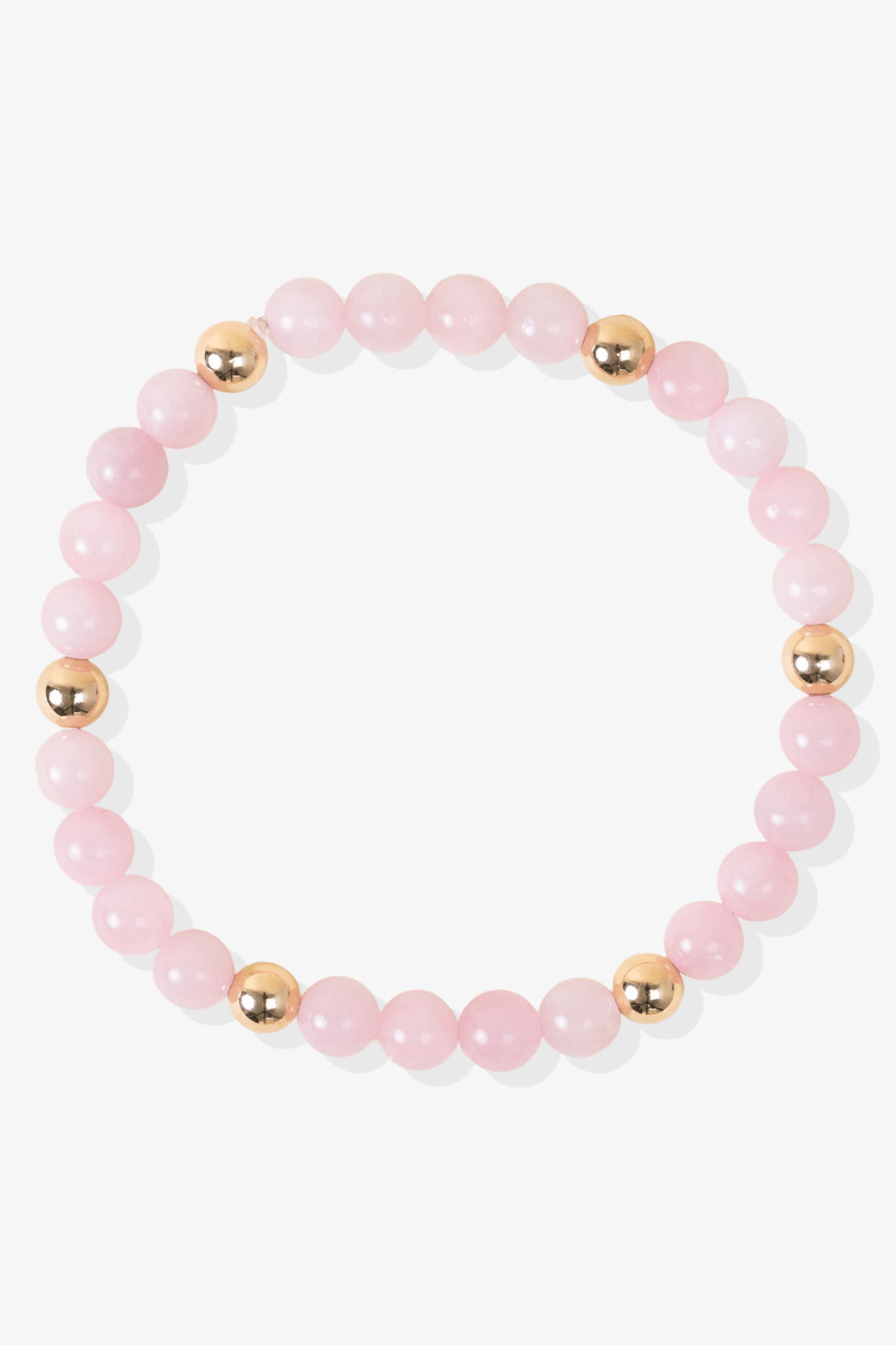 Elevated Love Bracelet with REAL Gold Beads and Rose Quartz - Eat.Read.Love.