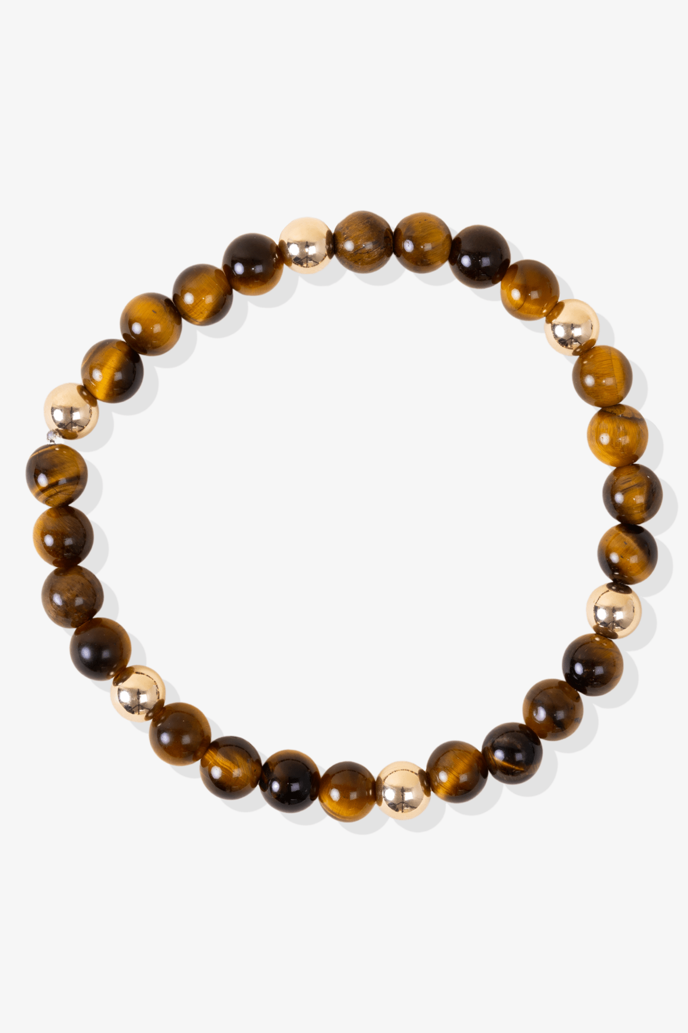 Elevated Power Bracelet with REAL Gold Beads and Tigers Eye - Eat.Read.Love.