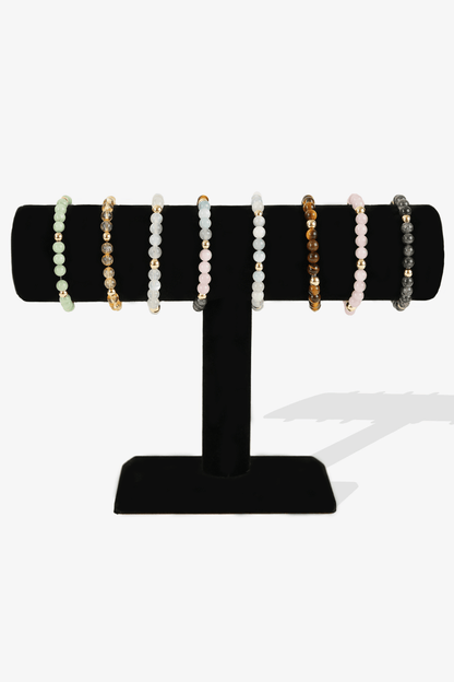 Elevated Protection Bracelet with REAL Gold Beads and Rutilitated Quartz - Eat.Read.Love.