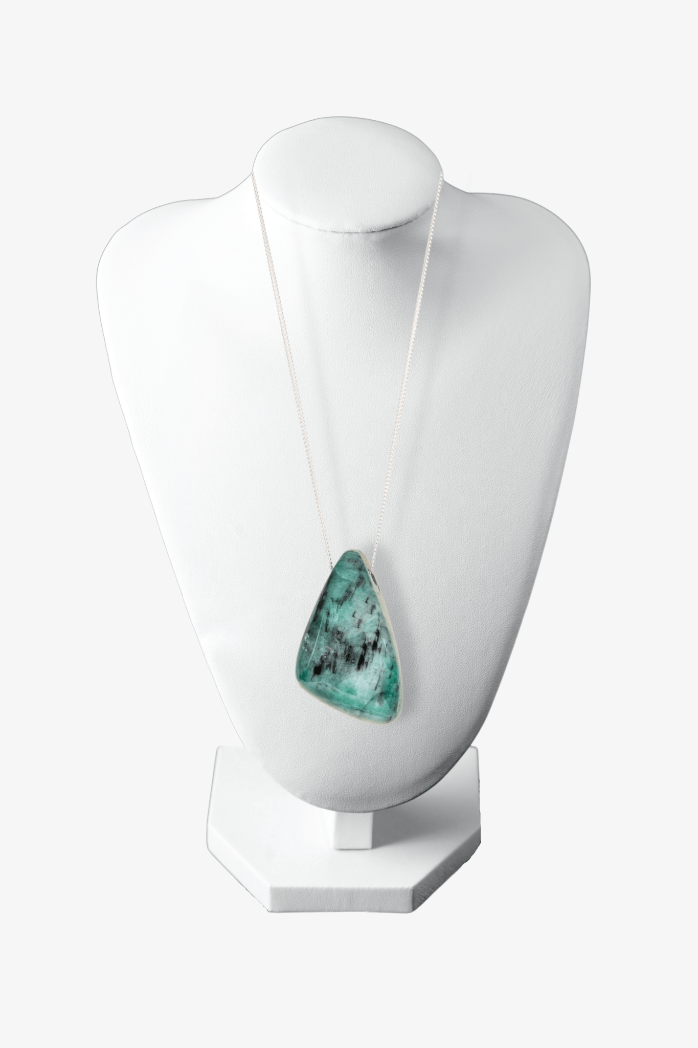 Emerald Drilled Freeform Rare Sterling Silver Necklace - Eat.Read.Love.