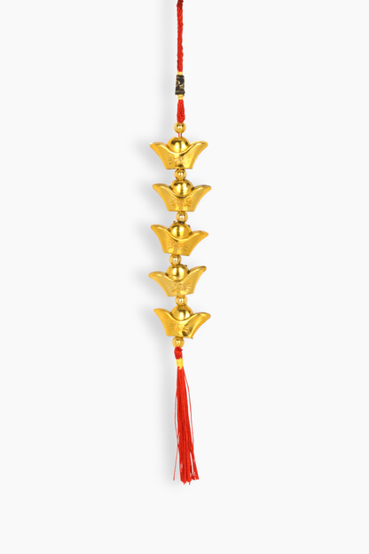 Emperor Five Coin/Ingot Wealth Hanger With Infinity Knott - Eat.Read.Love.