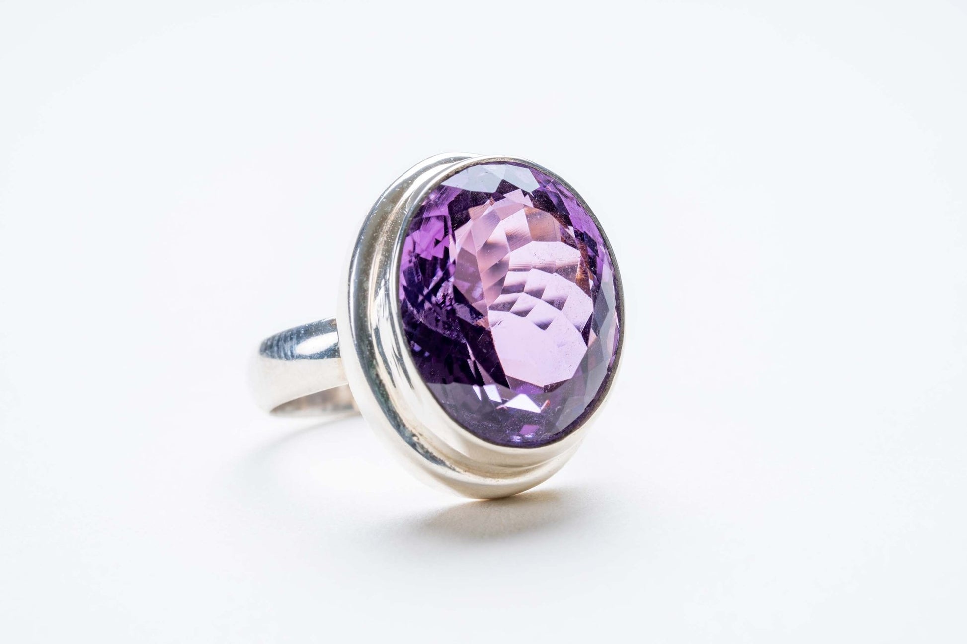 Encased Amethyst Oval Cut Ring - Eat.Read.Love.