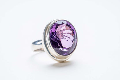 Encased Amethyst Oval Cut Ring - Eat.Read.Love.