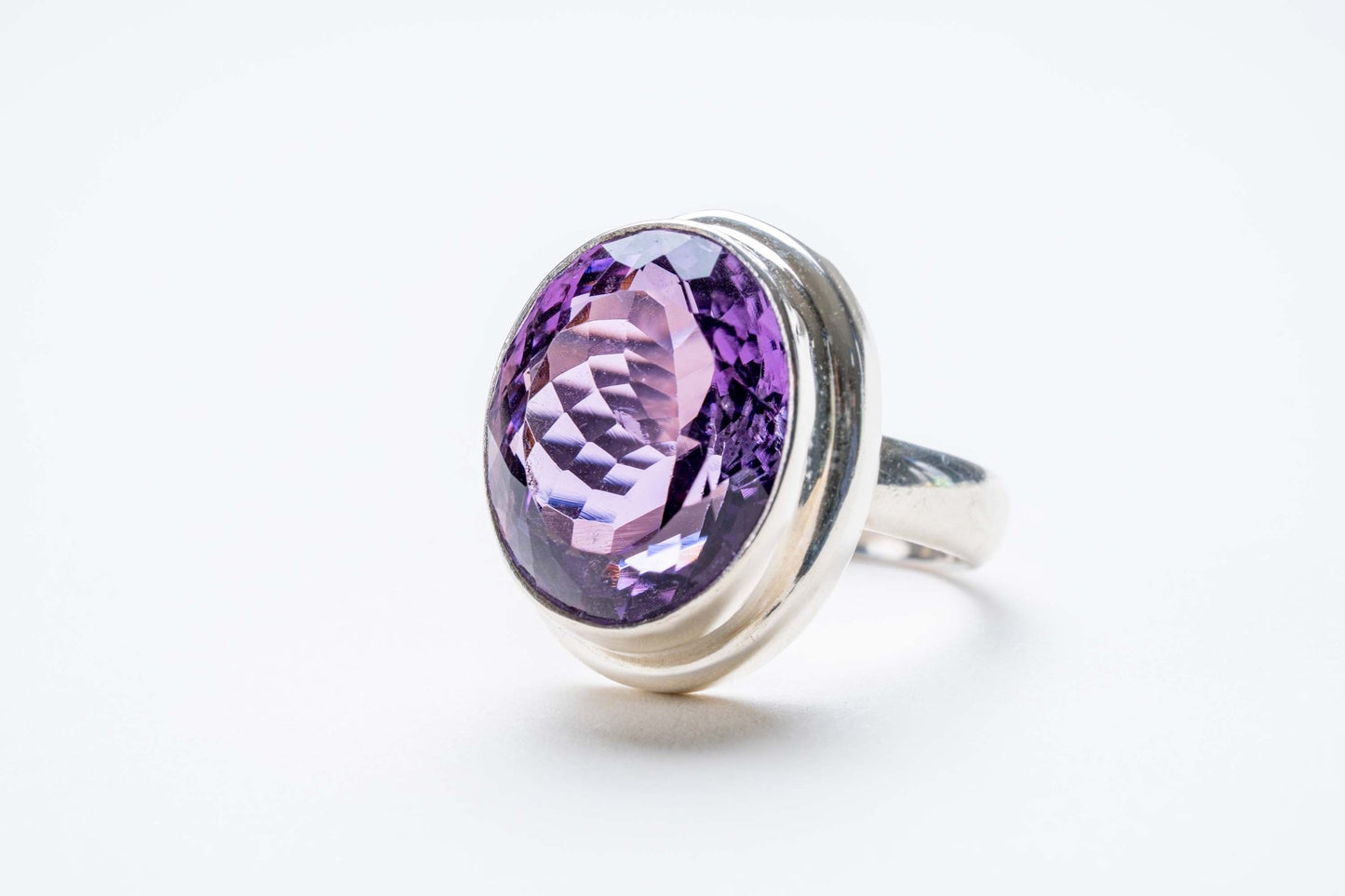 Encased Amethyst Oval Cut Ring - Eat.Read.Love.