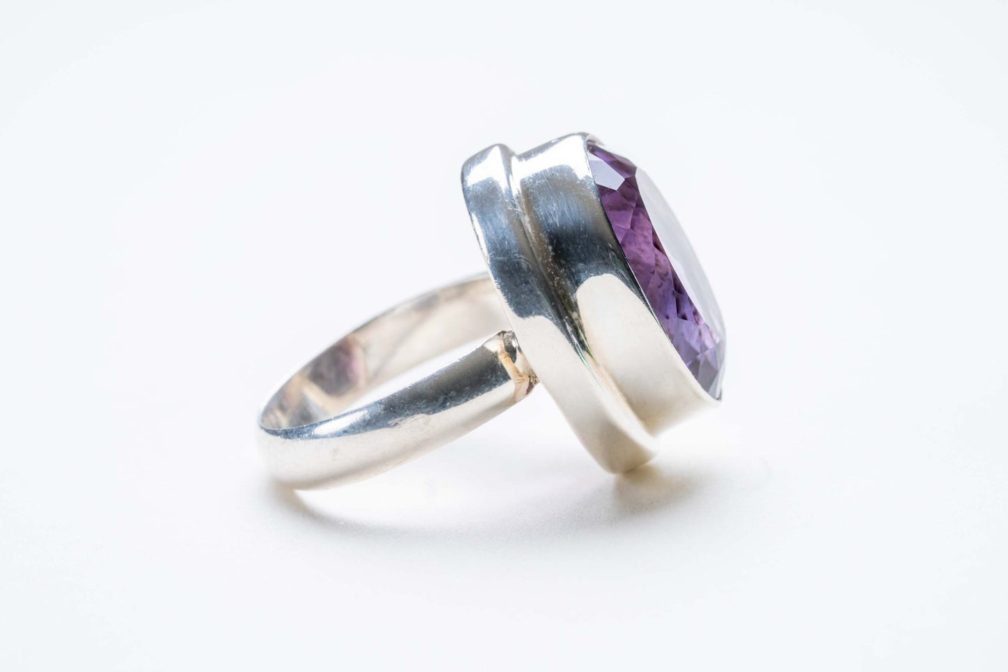 Encased Amethyst Oval Cut Ring - Eat.Read.Love.