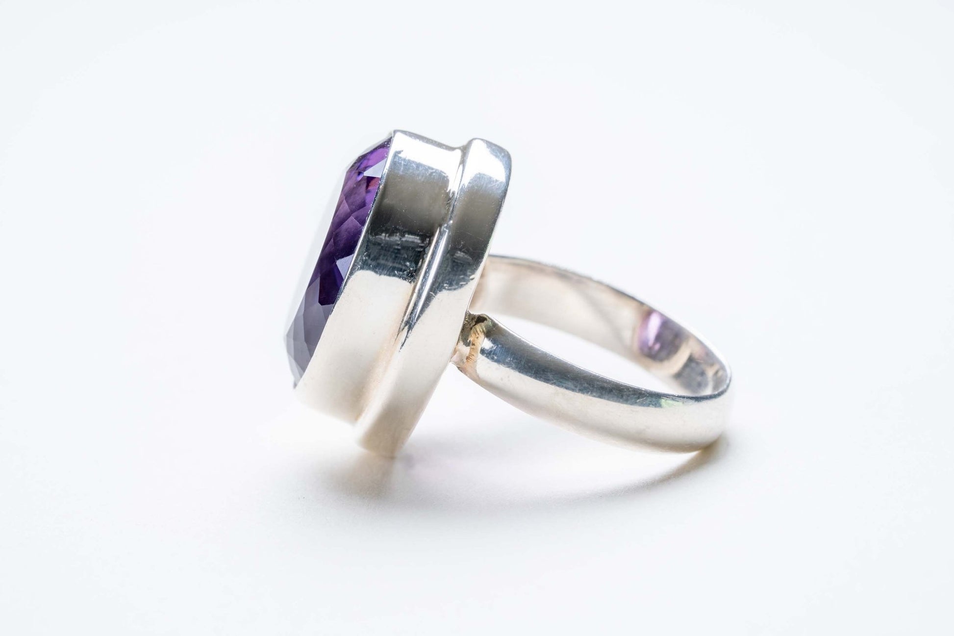 Encased Amethyst Oval Cut Ring - Eat.Read.Love.