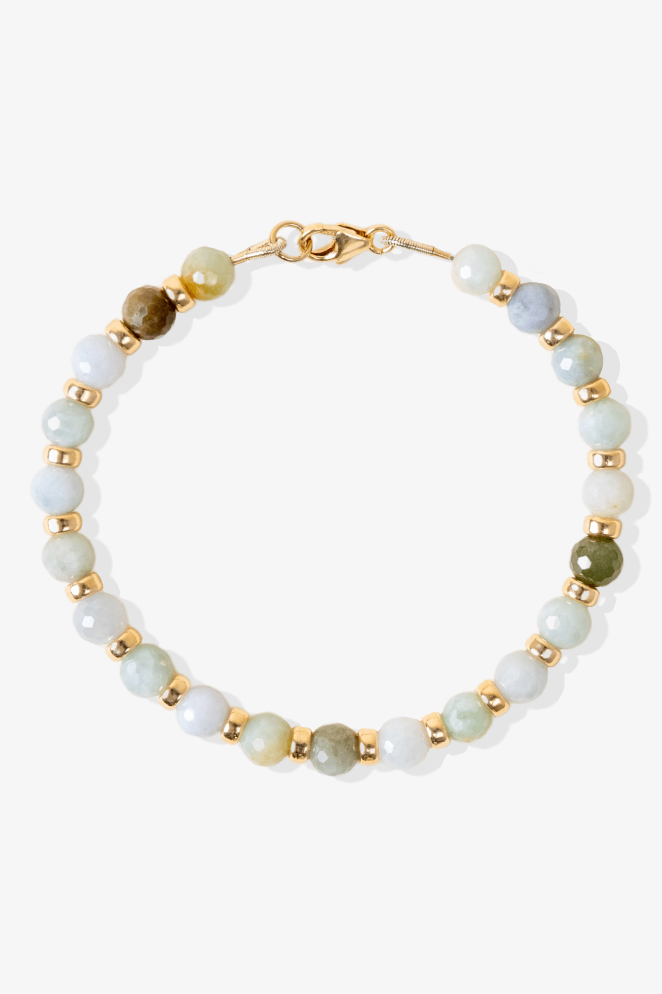 Endless Prosperity Faceted Jade Crystal Bracelet With Roundel Gold Vermeil - Eat.Read.Love.